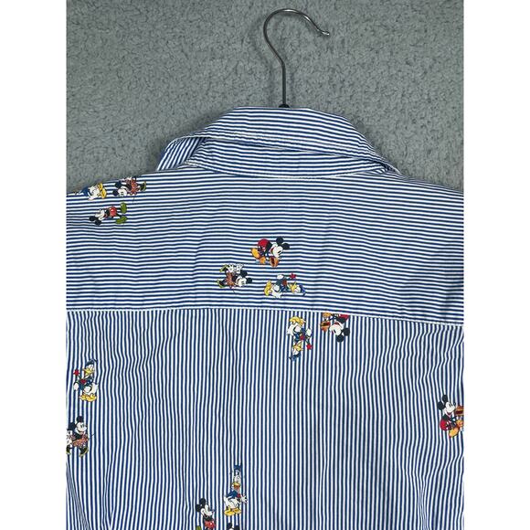 Ask Enquired Womens Disney Print Striped Long Sleeve Button Up Shirt Size S - Picture 7 of 11